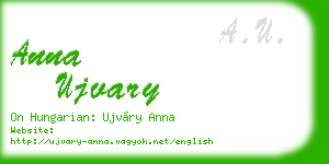 anna ujvary business card