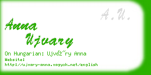 anna ujvary business card